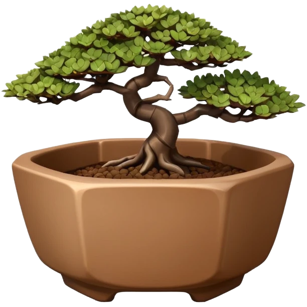 Empty bonsai pot with angular original shaped body  emoji