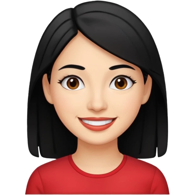 30-year-old Puerto Rican woman with black hair and white skin, smiling emoji