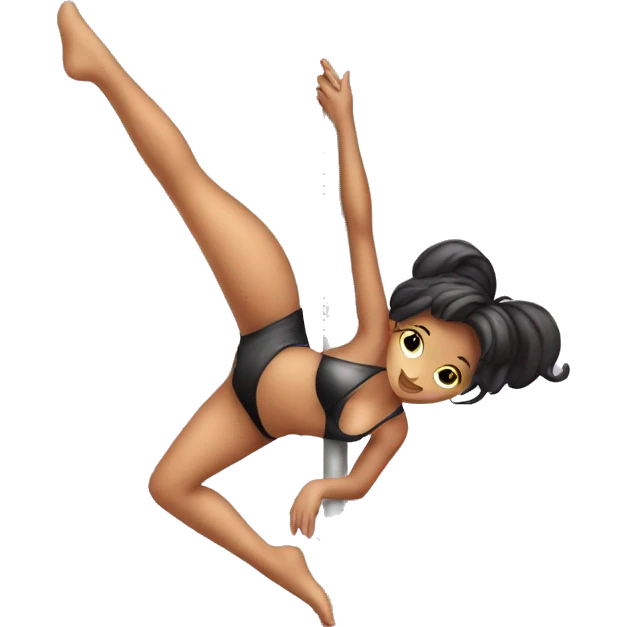 pole dancer on a pole doing butterfly emoji