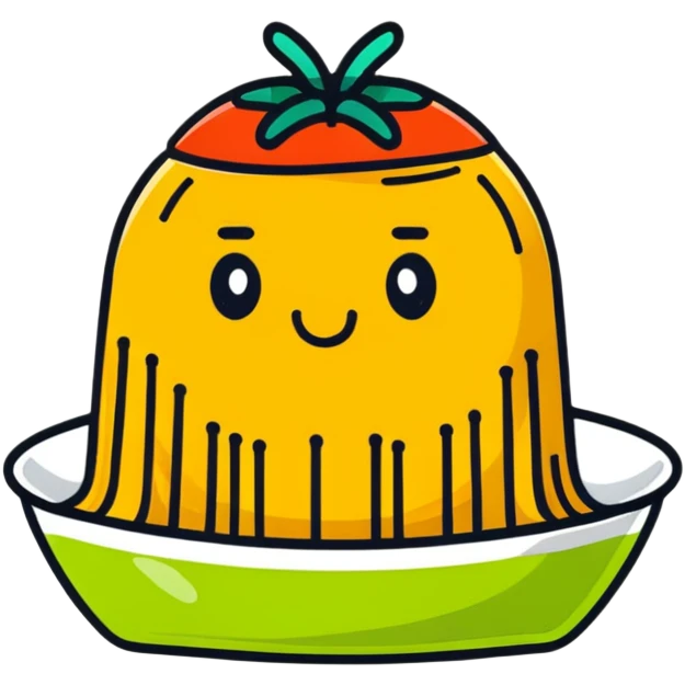 cute cartoon spaghetti character emoji