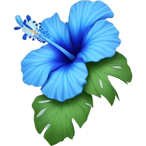 blue hibiscus flower emoji