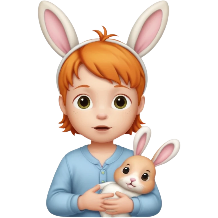 bunny ear wearing ginger small baby emoji