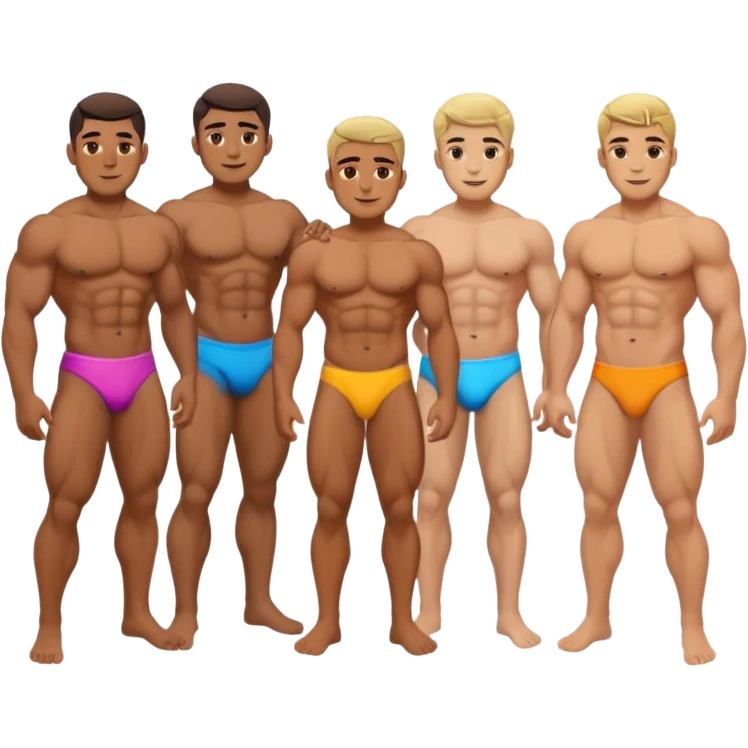 Gay men in thong with big butt emoji