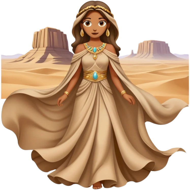 desert queen wearing tan dress emoji