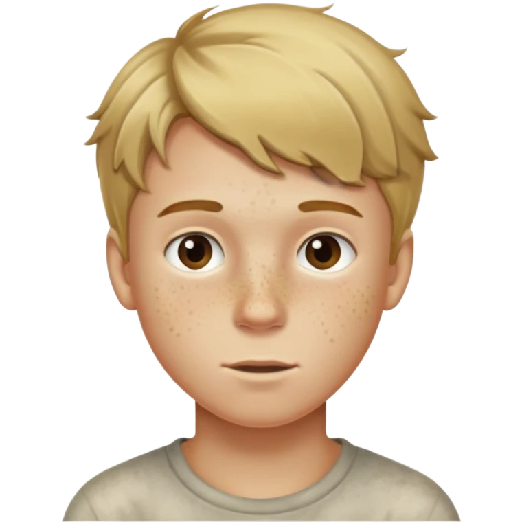 Boy with dirty blonde hair and freckles emoji