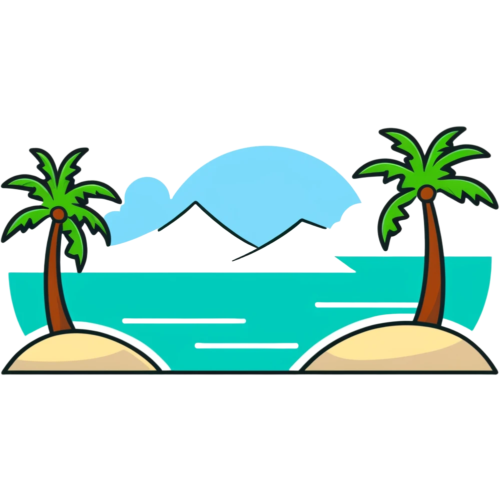 ball with Sochi palm trees and Black Sea emoji