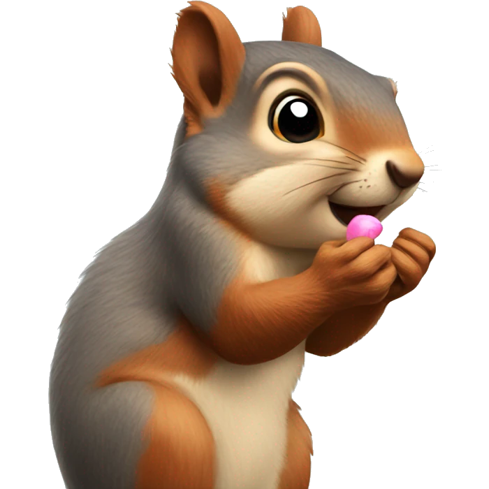 squirrel blowing a kiss emoji