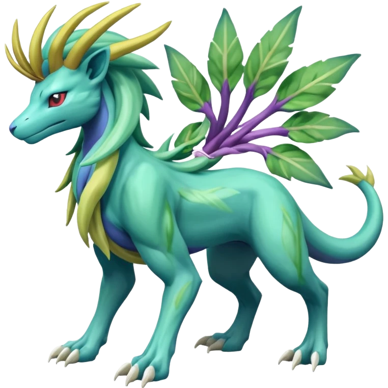 Suicune-Manectric-Meganium-Virizion-fusion (full body) emoji