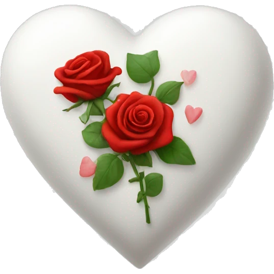 white heart with red roses emoji