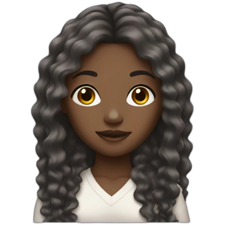 Black girl long hair emoji
