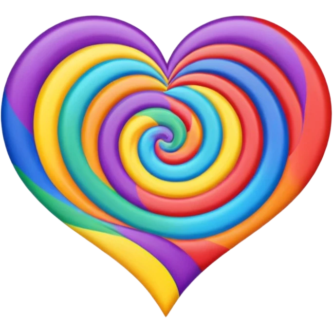 Colorful Swirl Heart Shape emoji