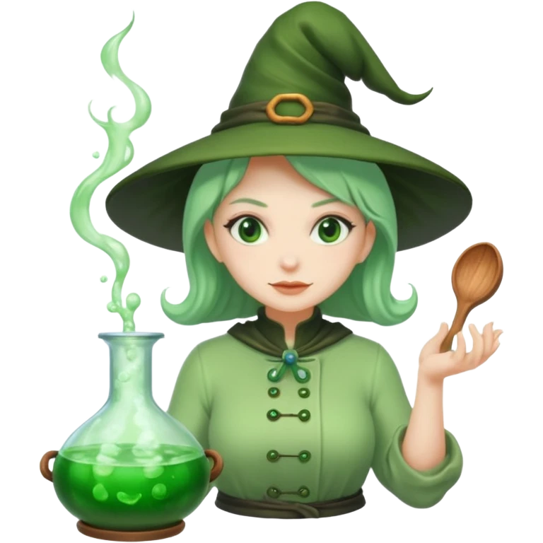 green witch cooking potion emoji