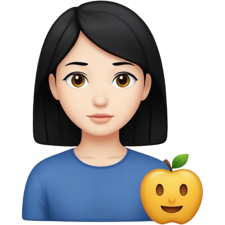 with black hair emoji
