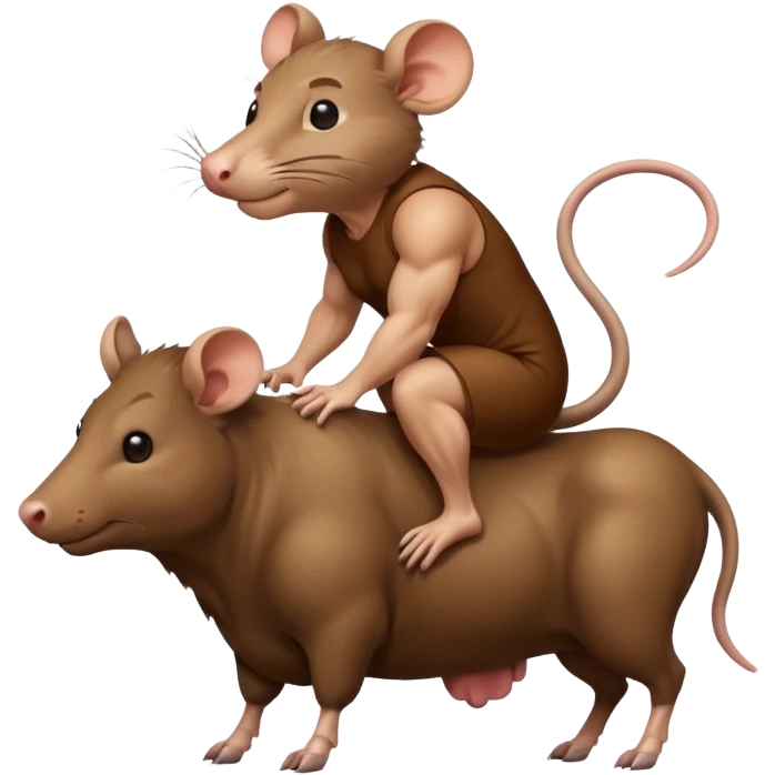 Rat on bull emoji