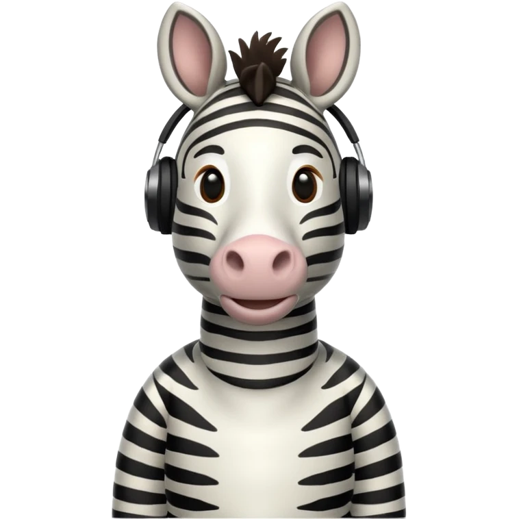 A zebra listening to music emoji
