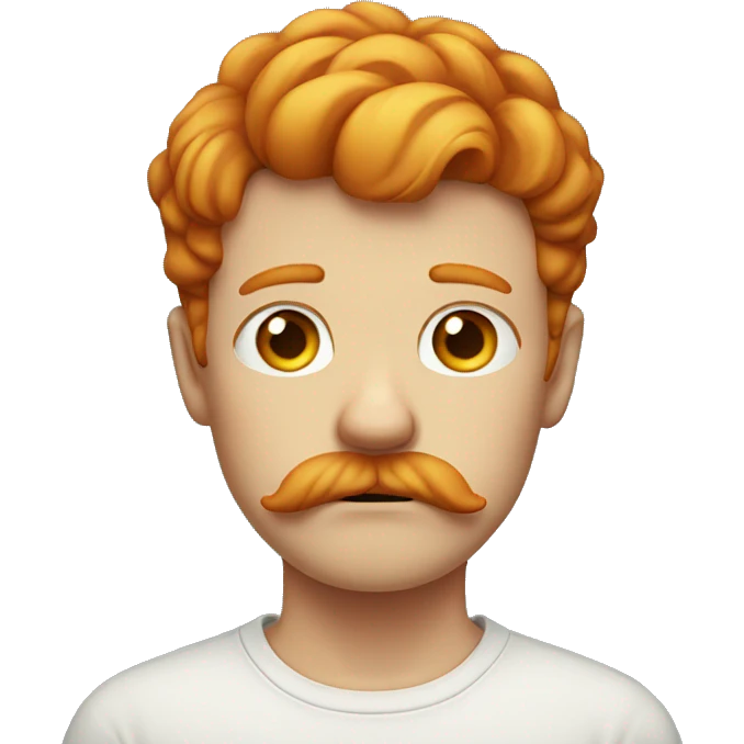 sad ginger boy with a mustache  emoji