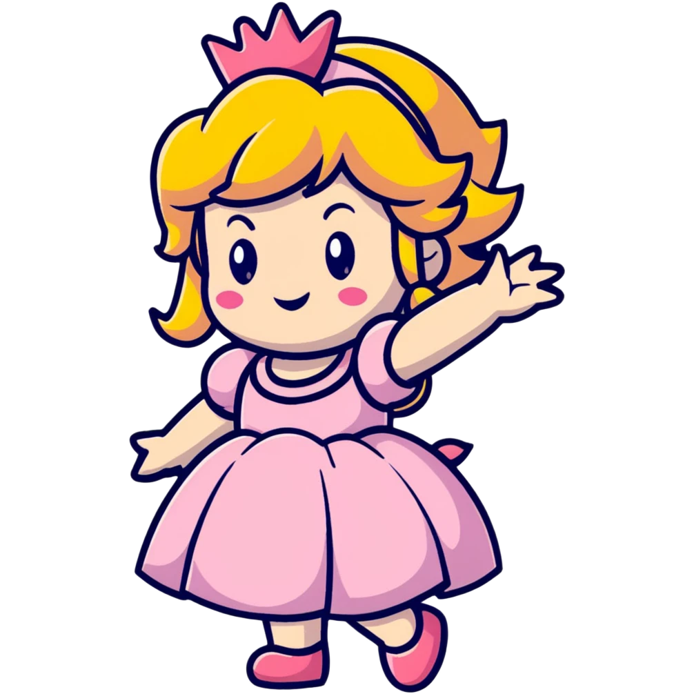 Princess Peach from Mario Bros emoji