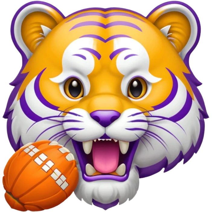 LSU logo eating Clemson logo emoji