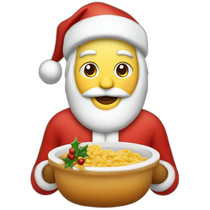food cristmass with santa emoji