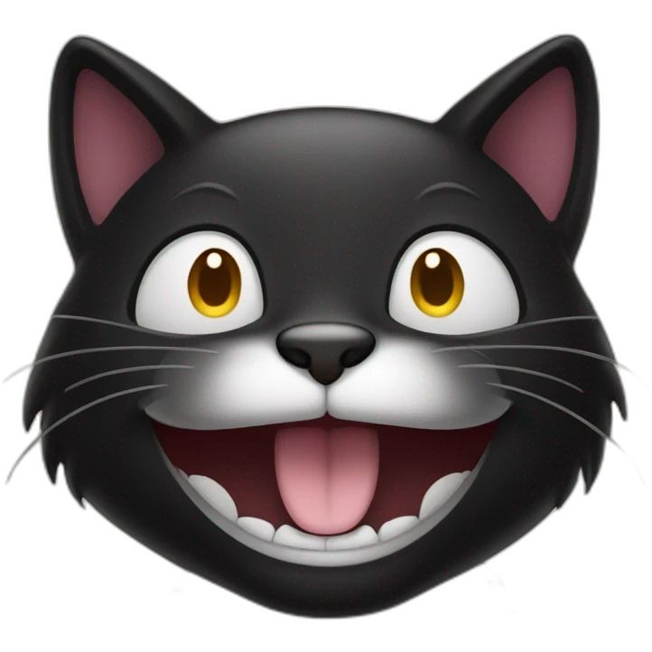 Laughing Black cat emoji