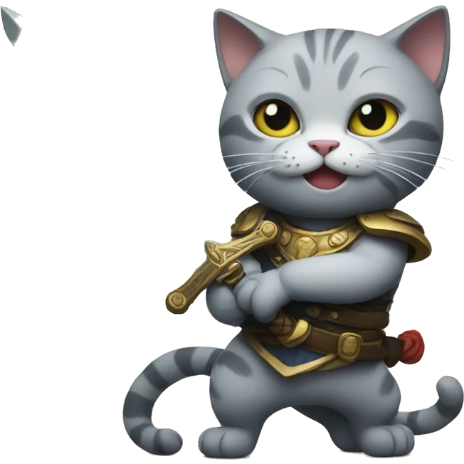 a cat with a sword emoji
