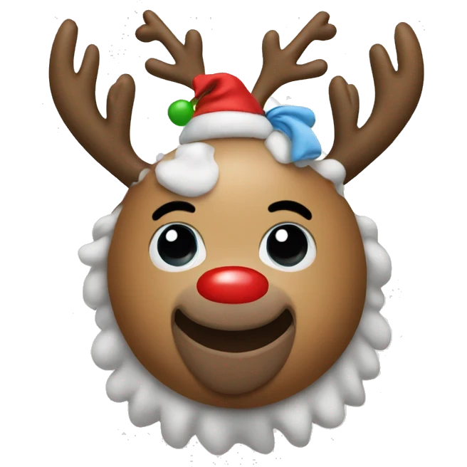 Reindeer in a clown dres emoji
