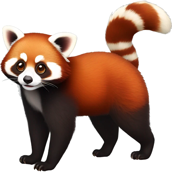 Cute red panda-lemur-hybrid full body emoji