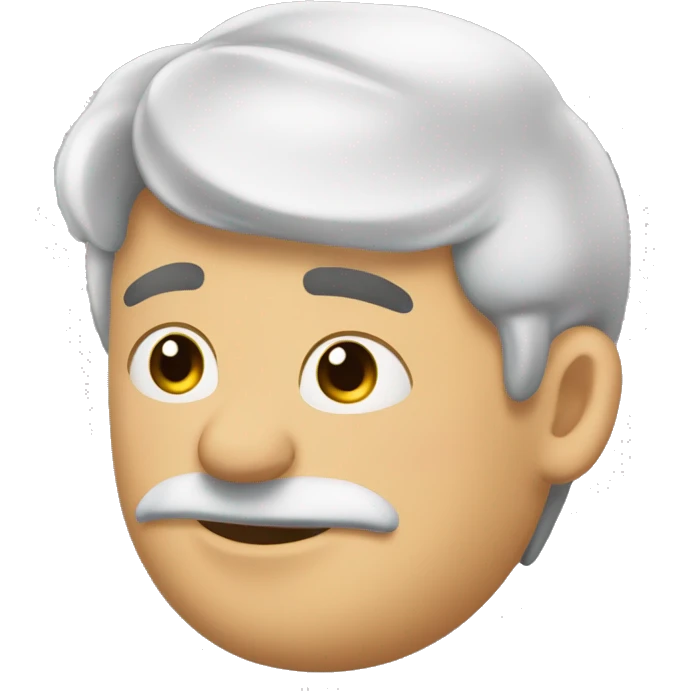 creame un emoji de un varon de 25 años casi gordito de piel blanca y con cabello negro rulo un poco largo emoji