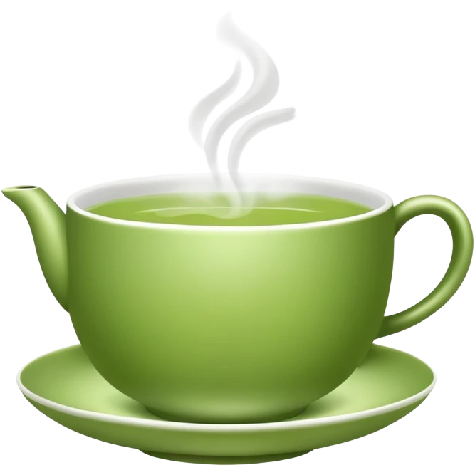 Green tea cup with steam, known for anti-inflammatory effects emoji