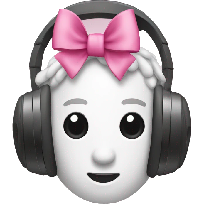 Headphones with a pink bow emoji