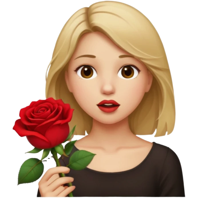 ash Trevino is a fat girl with dirty blonde hair and has a rose in her hand , really fat and a moaning face emoji