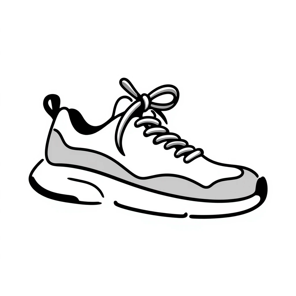 Running shoe sneaker with laces emoji