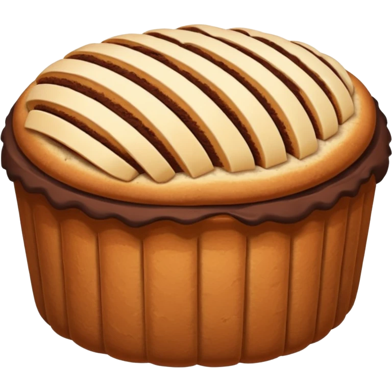 sweet bread sliced with cocoa lines inside emoji