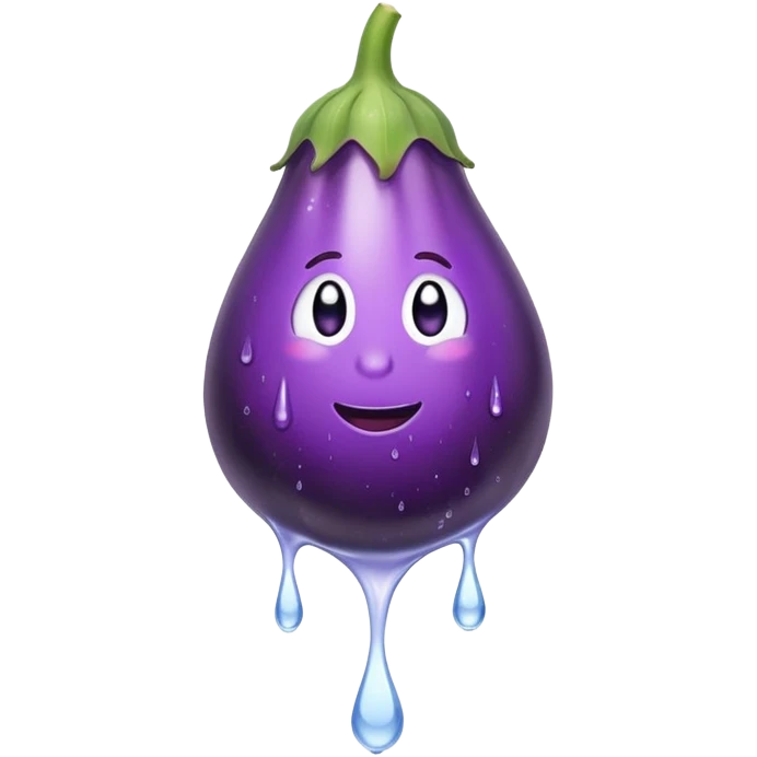 Eggplant dripping water  emoji