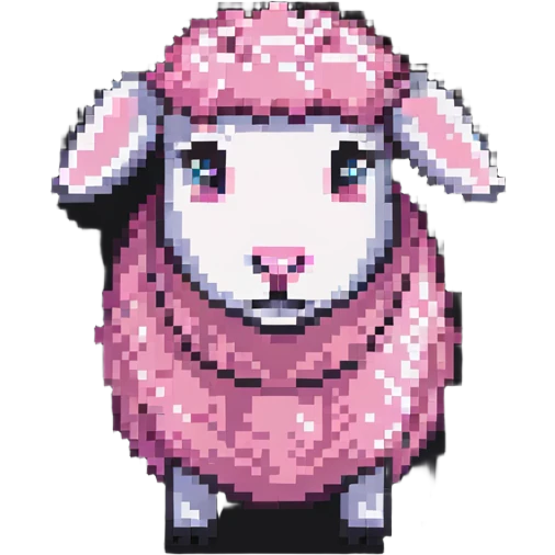 pink sheep with tongue out emoji