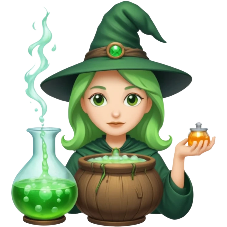 green witch cooking potion emoji