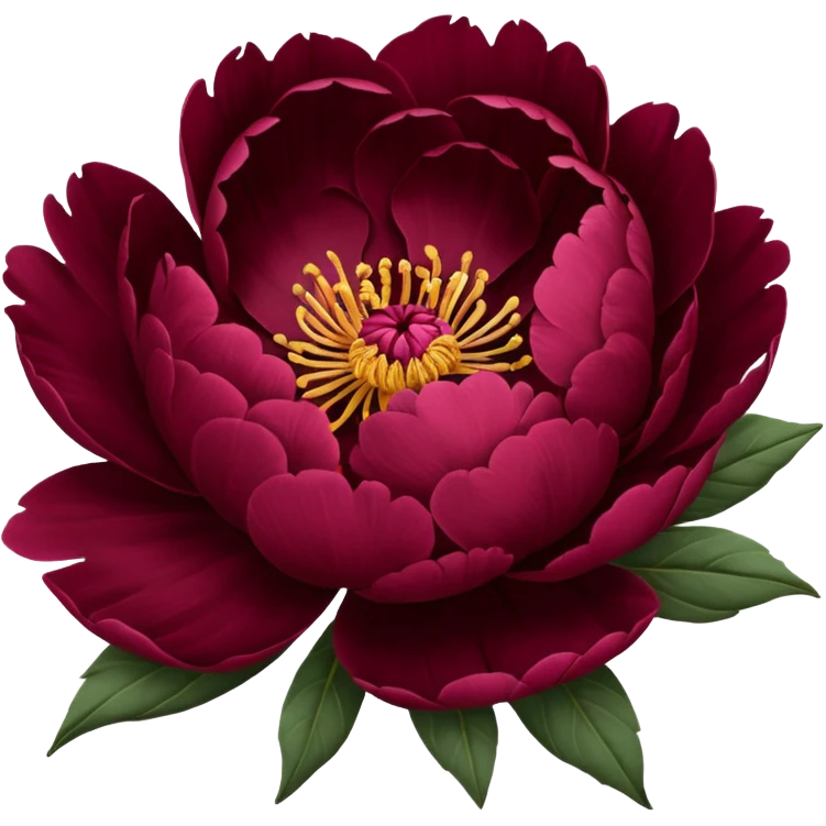 Burgundy peony flower, open full bloom, no leaves, isolated, minimalistic style emoji