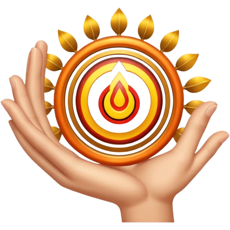 Make a emoji in which a finger taking sudarshan chakra emoji