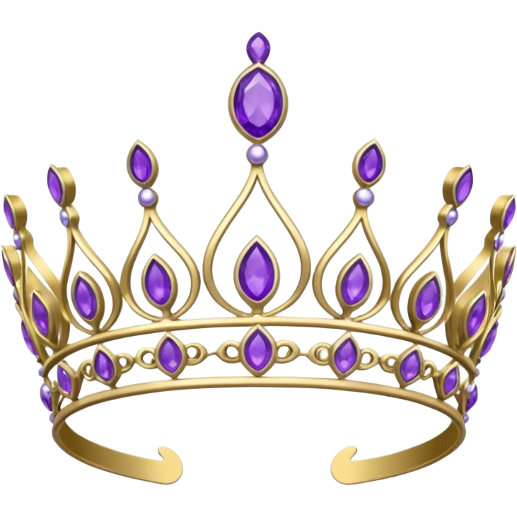 Royal tiara with amethyst stones  emoji