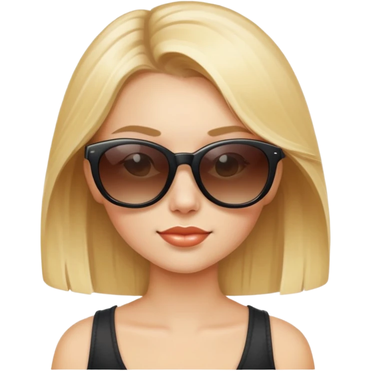 Blonde girl with sunglasses emoji