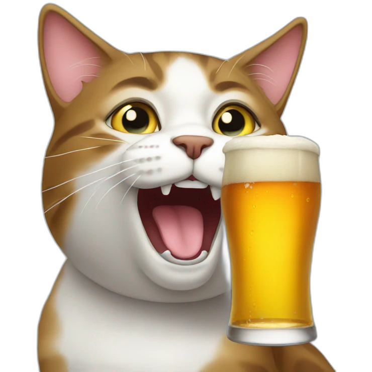 Cat drinking beer emoji