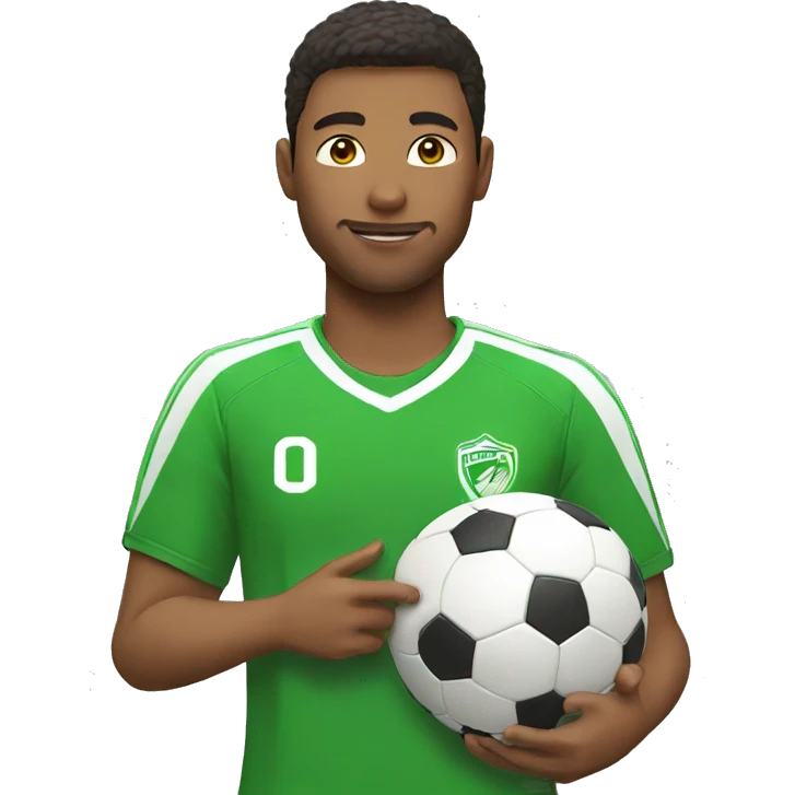 touching a soccer ball with shoulder emoji
