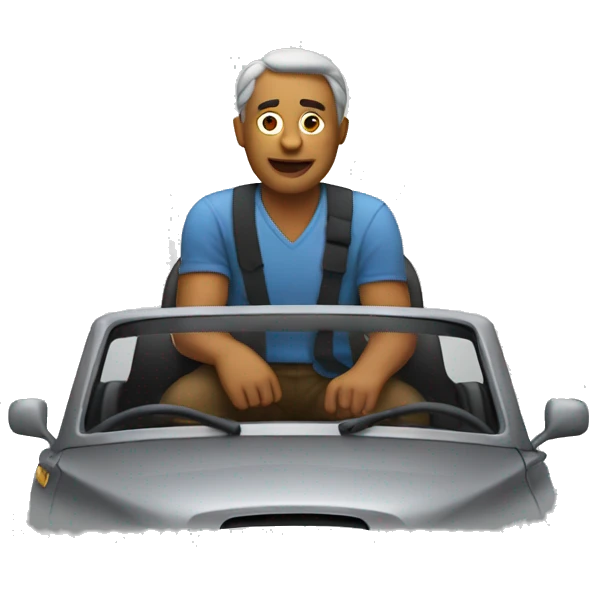 a man sit in a car emoji