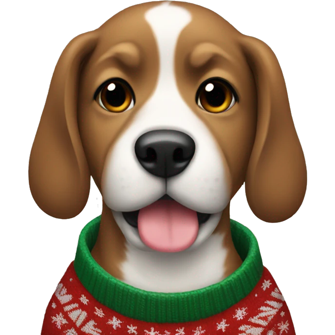 Dog wearing a Christmas sweater  emoji