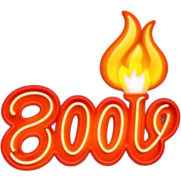 neon sign word "hot" emoji