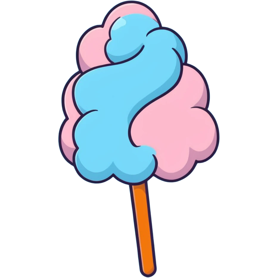 swirly pastel blue cotton candy with sparkling sugar emoji