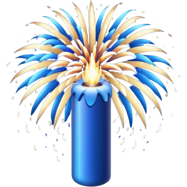 deep blue firework travelling through the sky ready to explode emoji