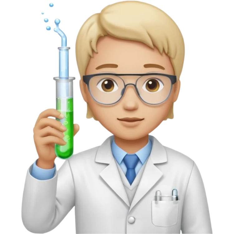 science lab lab technician hold test tube emoji