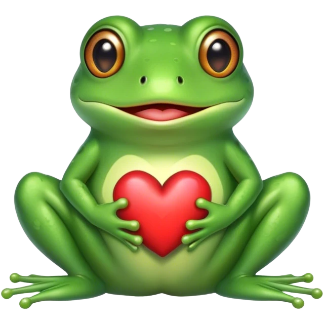 cute frog with a heart emoji