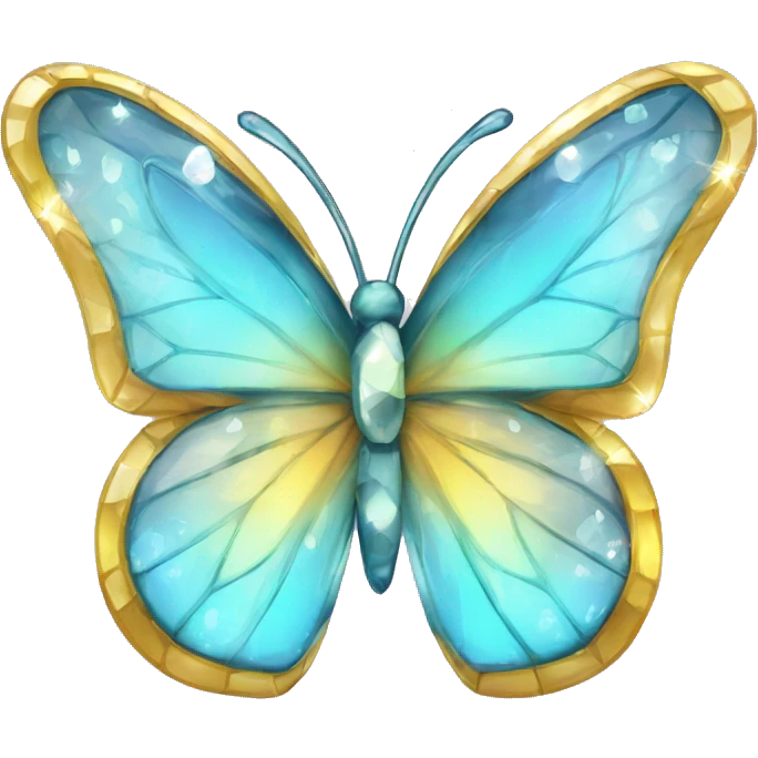 Shiny sparkly glass crystal butterfly emoji